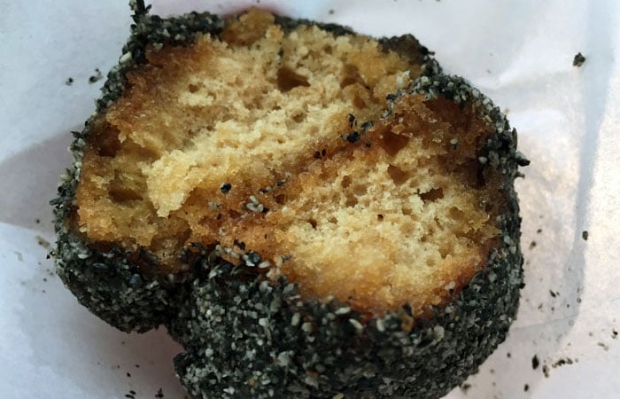 Black sesame andagi from Okinawa. I risked burning my mouth just because I couldn’t wait to eat it.