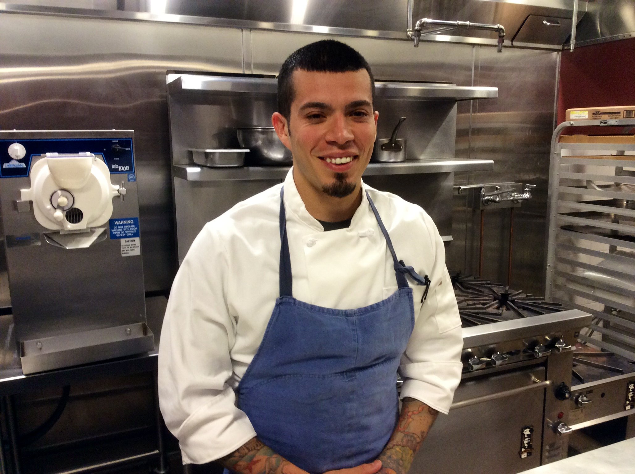 Pastry chef Eddie Lopez comes from a prestigious culinary background. 
