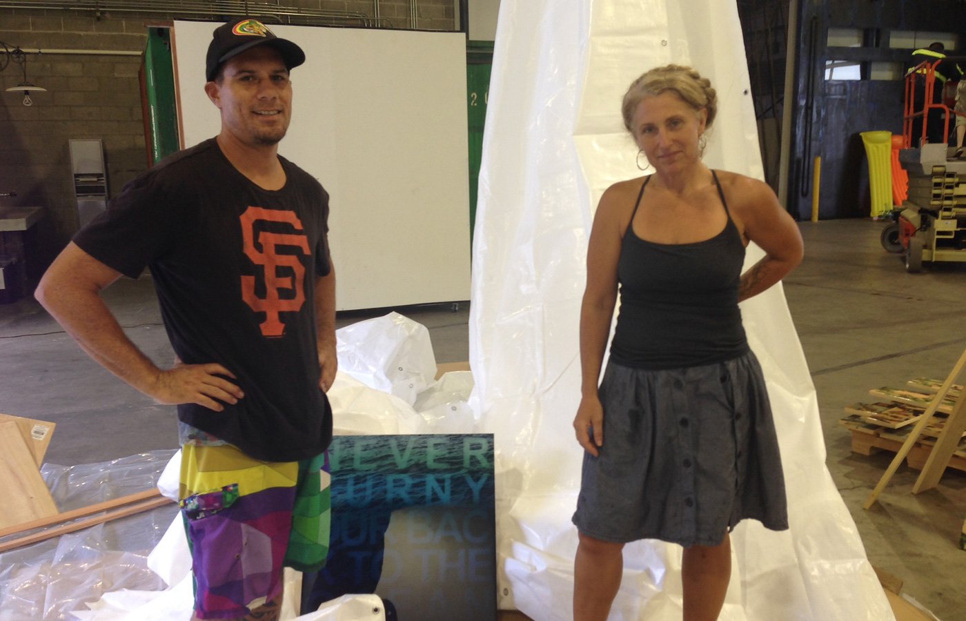 Two of the participating artists, Sally Lundburg and Keith Tallett from Paauilo on Hawaii Island.