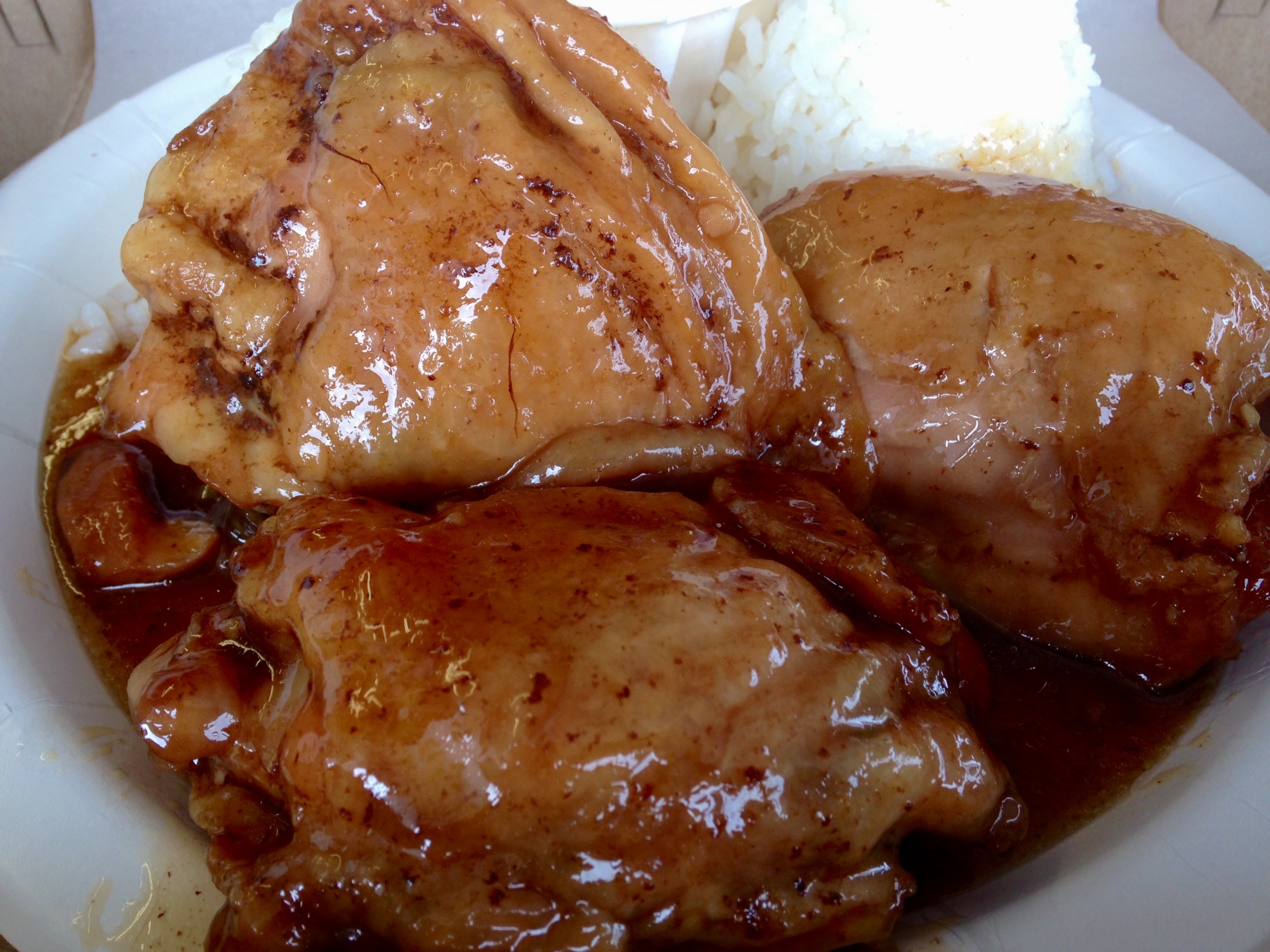 CHEAP BIG MINI PLATE LUNCHES @ Scooper's Kitchen Waipahu, Hawaii, Shoyu  Chicken