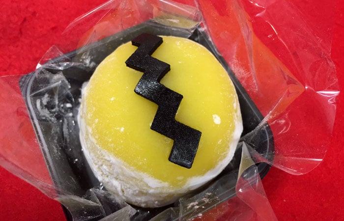 The adorable Charlie Brown treat comprised a mochi-like filling.