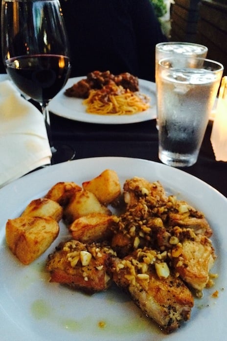 Pollo alla aglia soia, $26: a.k.a. crispy skin-on chicken thigh pieces sauteed in olive oil, anchovies and garlic