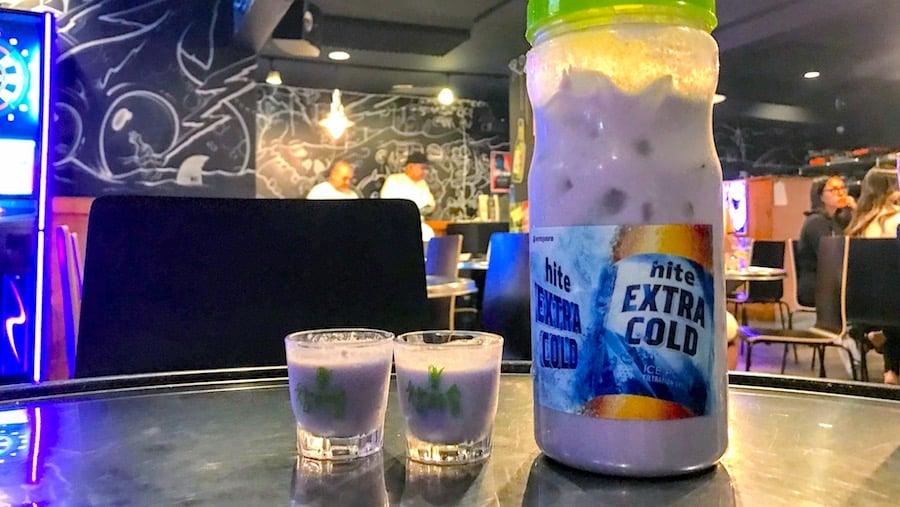 chingu soju on table