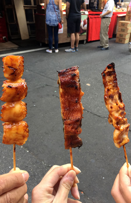 Some vendors didn’t allow photos, and this was one of them. Otherwise, I would have taken a picture of the sheer variety of skewer options they had.
