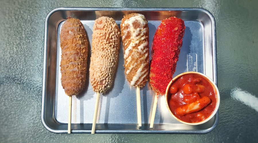 Korean Corn Dog Photos, Images and Pictures