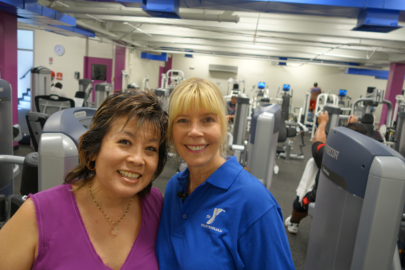 With Kathy Lohman of the YMCA of Honolulu.
