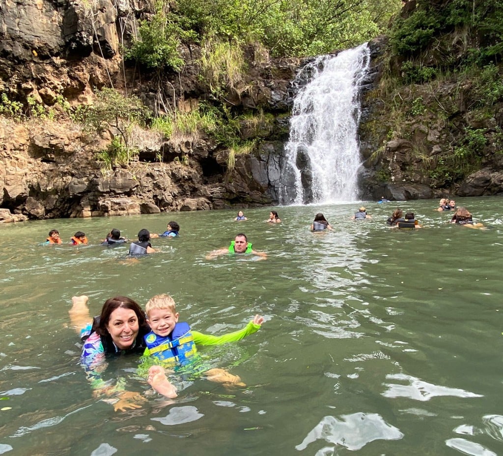 Waimea Valley Swimming Waterfall Laura Dornbush