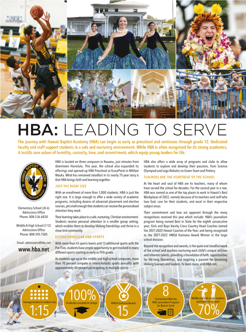 Hawaii Baptist Academy Honolulu Magazine