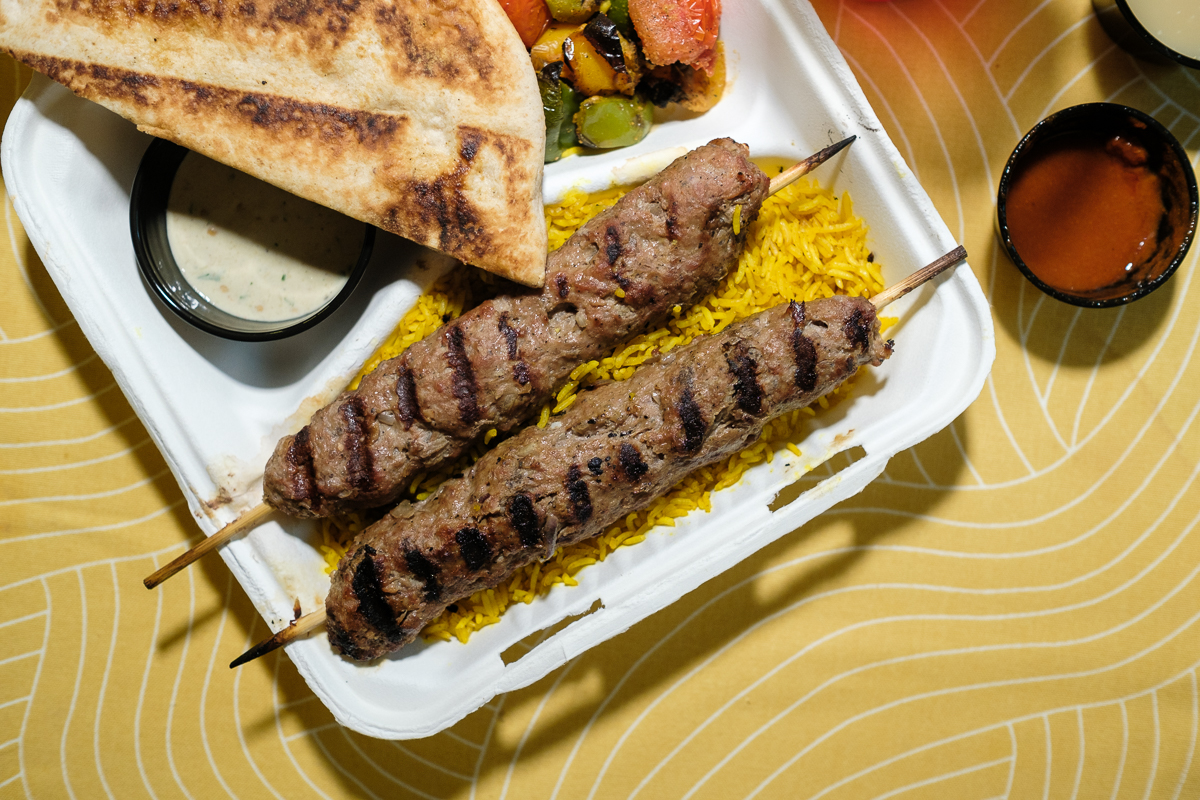 Farmers Market Finds Egyptian Koshari and Kebab Plates in Kaka‘ako and