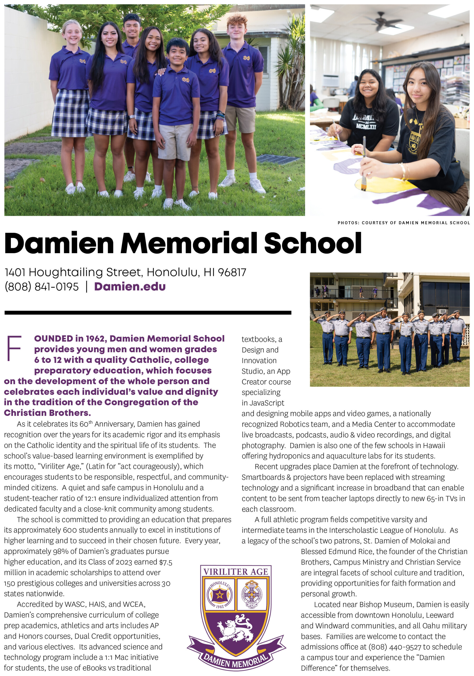 Damien Memorial School Honolulu Magazine