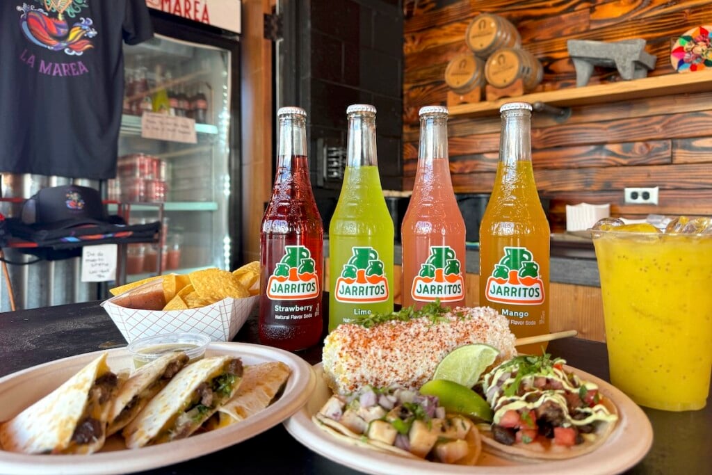 jarritos and mexican dishes for cinco de mayo festival