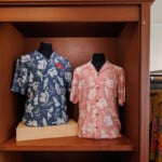 pink and blue aloha shirts