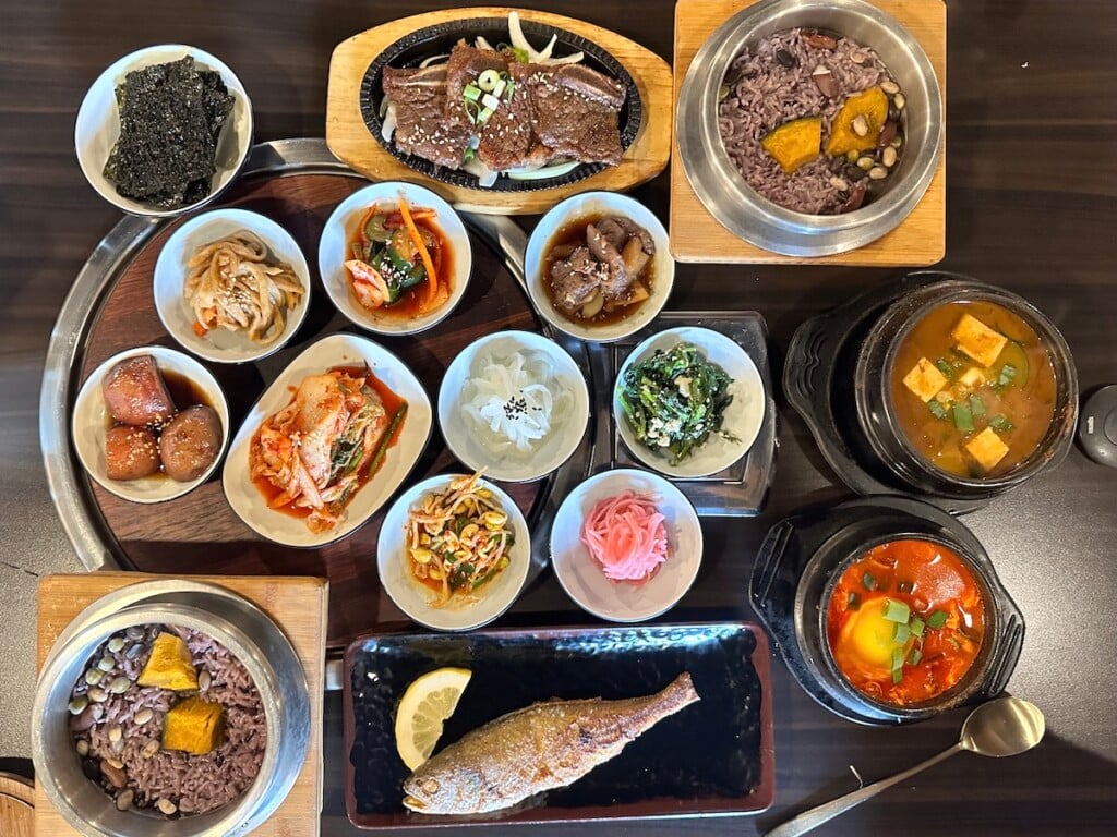 colorful assortment of korean dishes