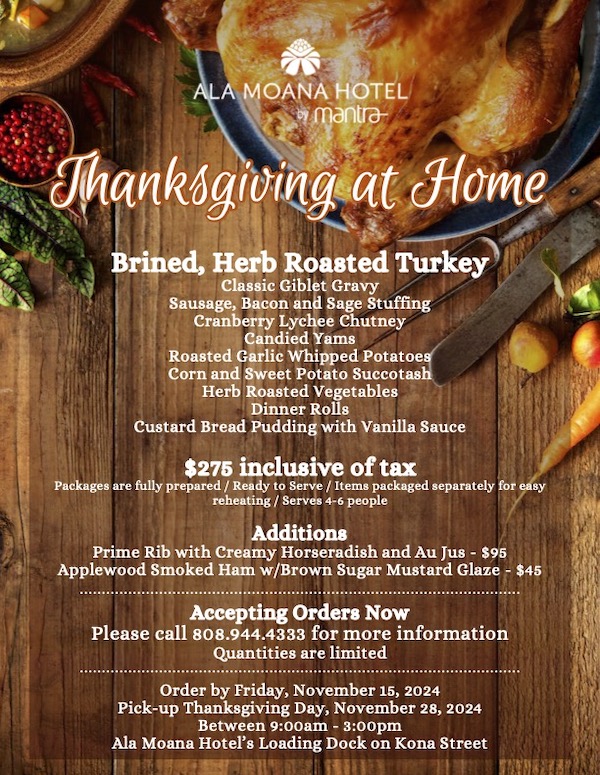 O‘ahu Restaurants’ Dine-In And Takeout Menus For Thanksgiving 2024