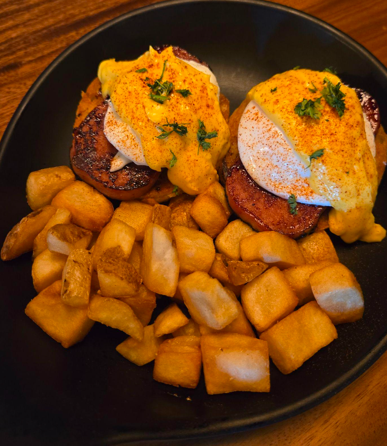 Kayak Cafe Spam Eggs Benedict