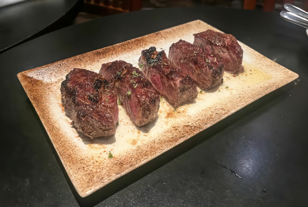 rib eye slices at little joe's happy hour