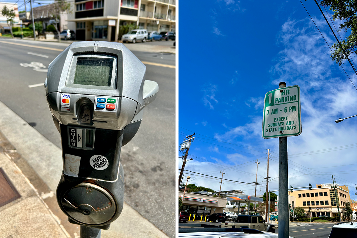 Kaimuki Parking Meter And Sign Pc Andrea Lee