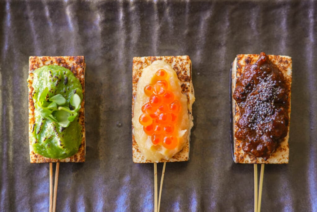 skewers at tofu day celebration feast