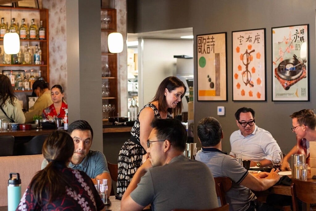 diners at tables in Little Plum