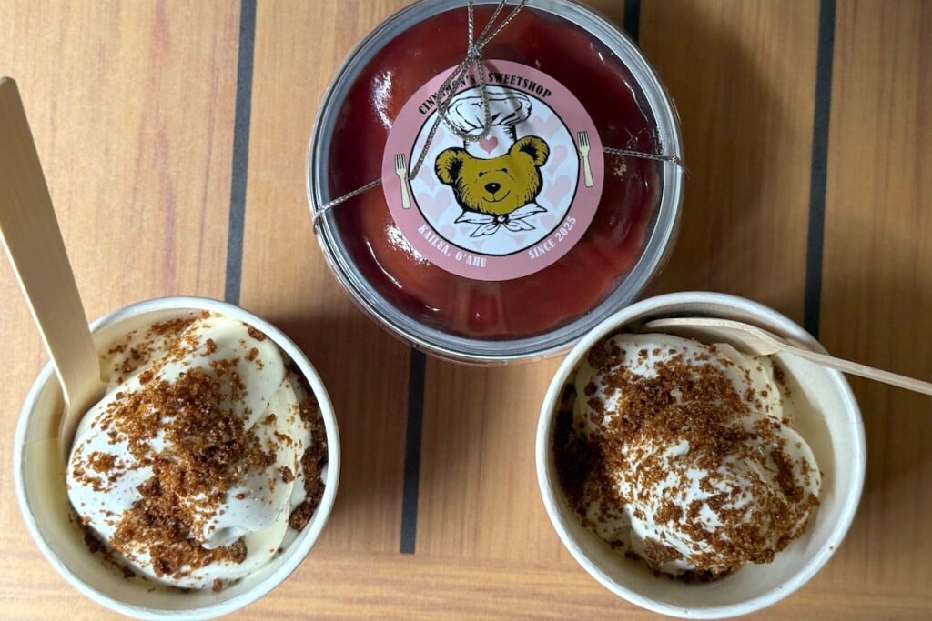 cups of soft serve with spoons
