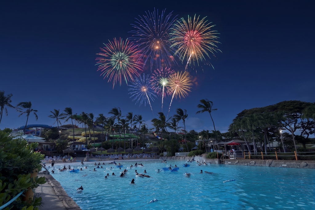 Fireworks At End Of Summer Spectacular Photo Courtesy Of Wet N Wild Hawaii