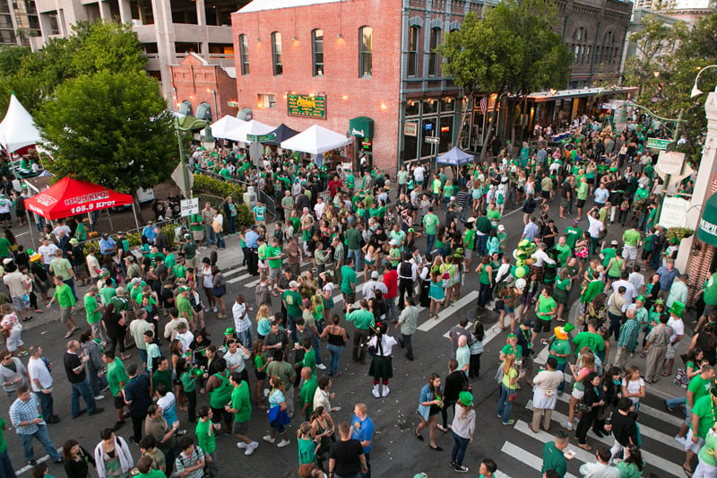 St Patricks Day Block Party Crowd