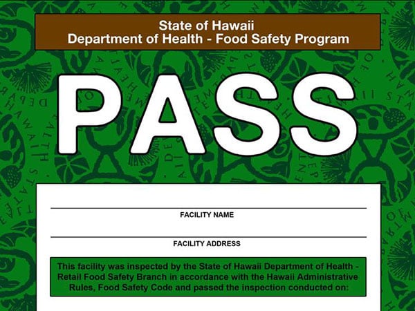 Hawaii Restaurant Placard