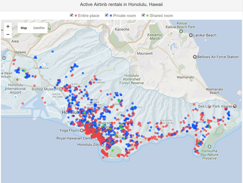 Real Estate Active Airbnb Rentals Honolulu