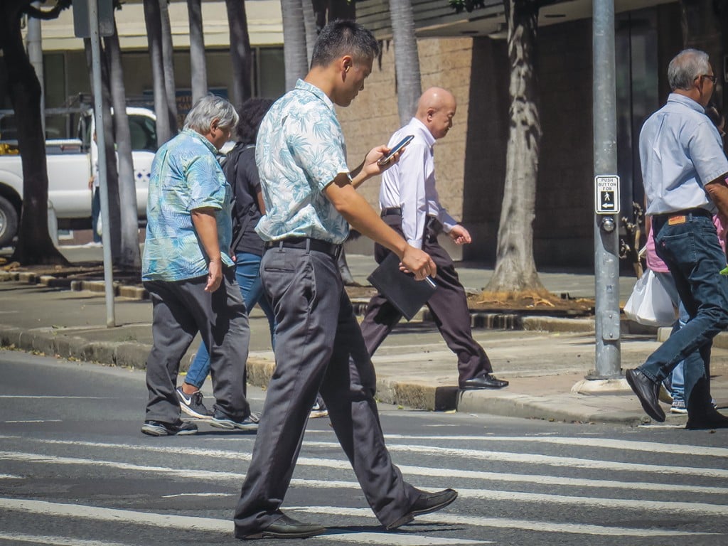 Distracted Crosswalkers Honolulu