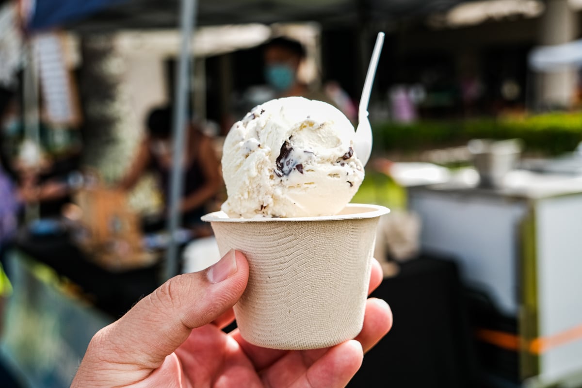 Anatomy of a Double Scoop of Vanilla Ice Cream cone Photograph by