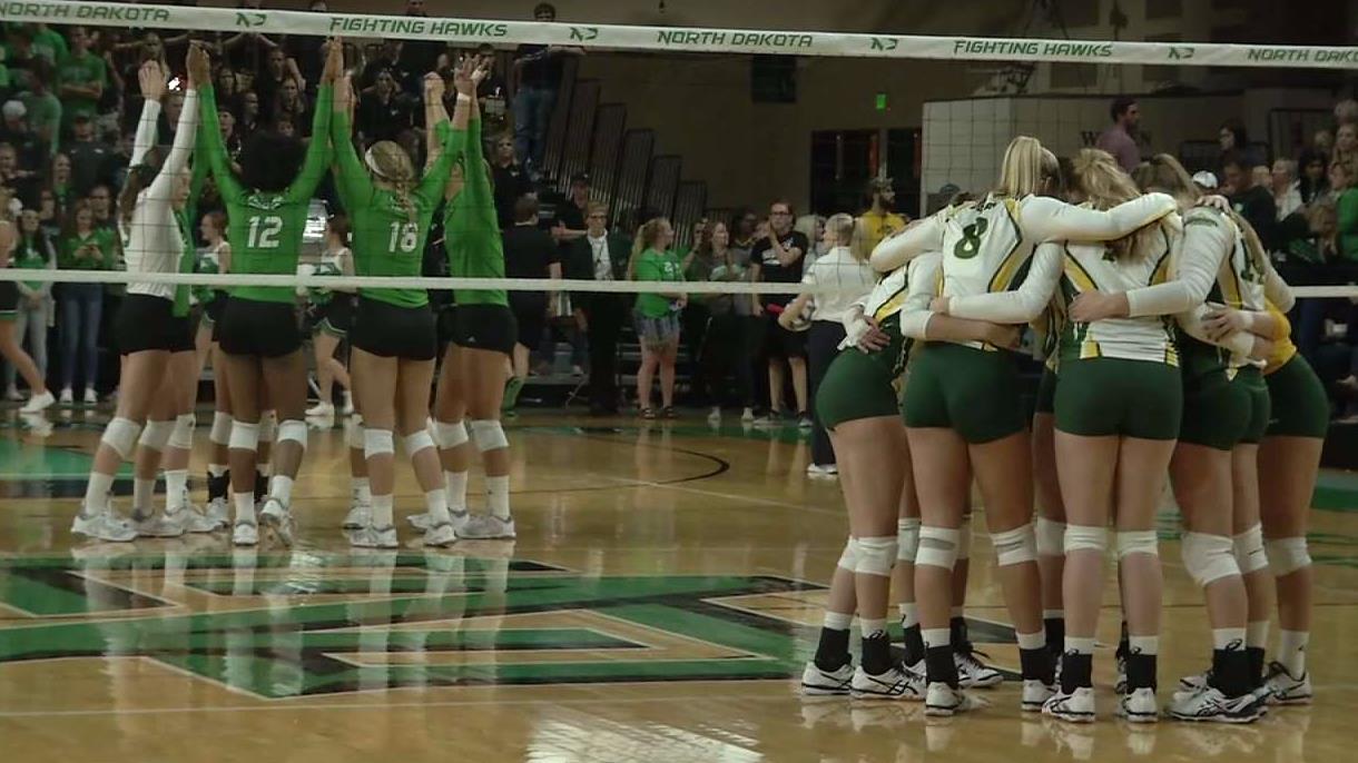 UND Volleyball Improves to 101 with Sweep against NDSU KVRR Local News