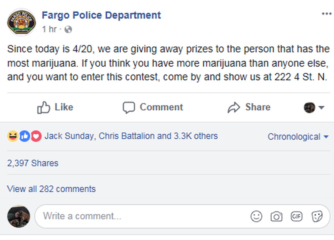 Fargo Police "Pot Post" Going Viral KVRR Local News