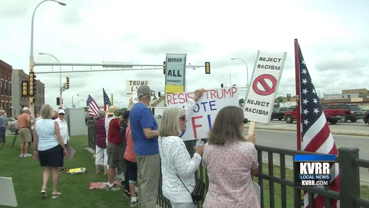 Dozens Line Up in Detroit Lakes to Protest Policy of Family Separation