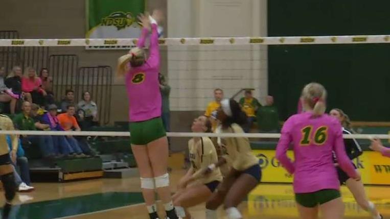 NDSU Volleyball Rallies To Victory At Pink-Out Game - KVRR Local News