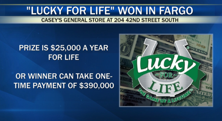 winning lucky for life ticket sold at a casey s in fargo kvrr local news winning lucky for life ticket sold at