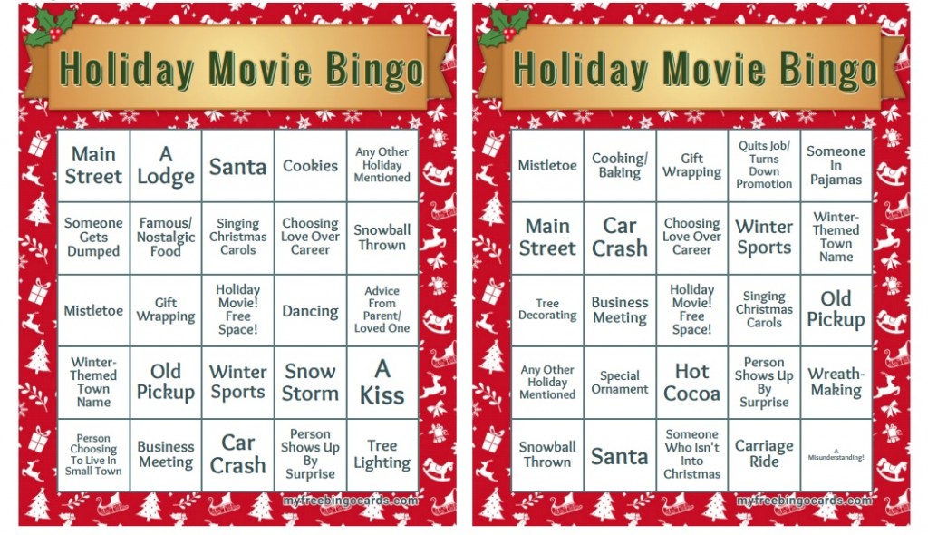 Holiday Movie Bingo