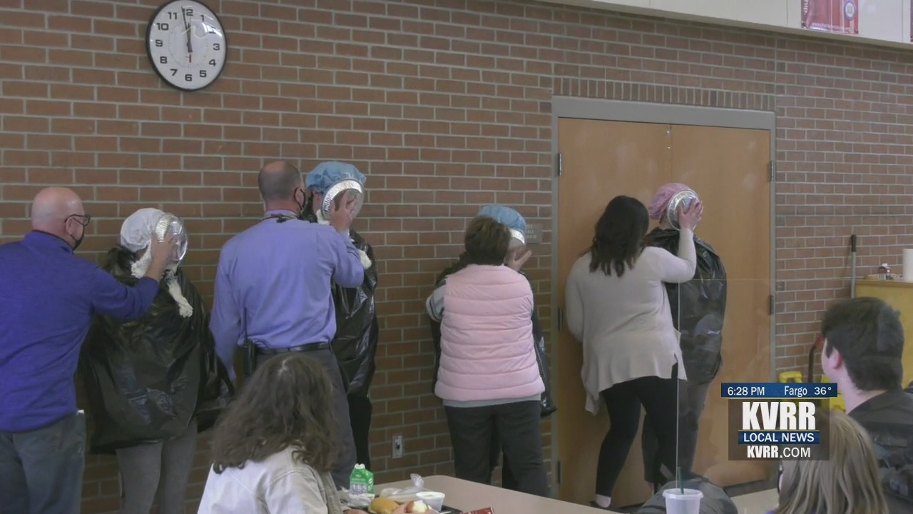 Fargo South High School students get pied in the face for Alzheimer's fundraiser - KVRR Local News