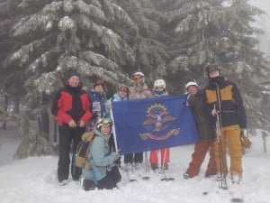 The Family Ski Photo With Nd Flag Plus Nephew Gleb