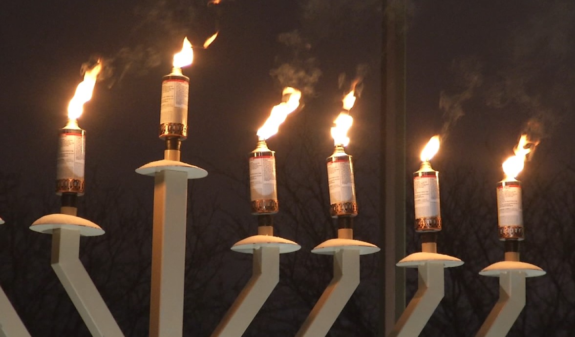 9 Foot Tall Hanukkah Menorah Lighting Ceremony Monday Night At Fargo ...