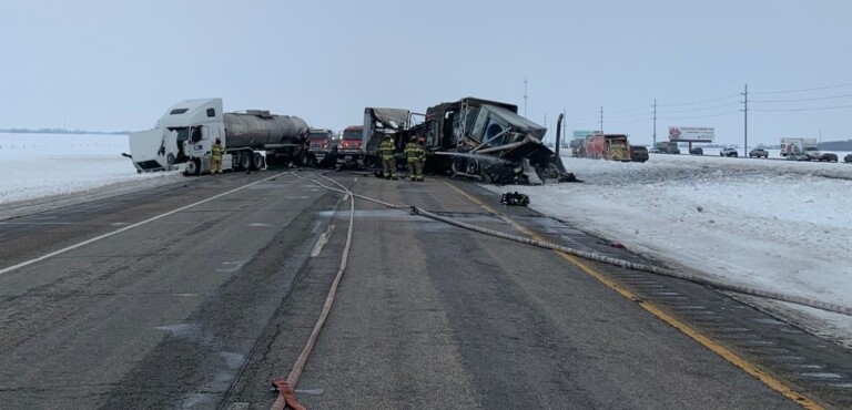 Semi Driver Arrested For Negligent Homicide After Fiery Fatal Crash On I 94 Kvrr Local News 