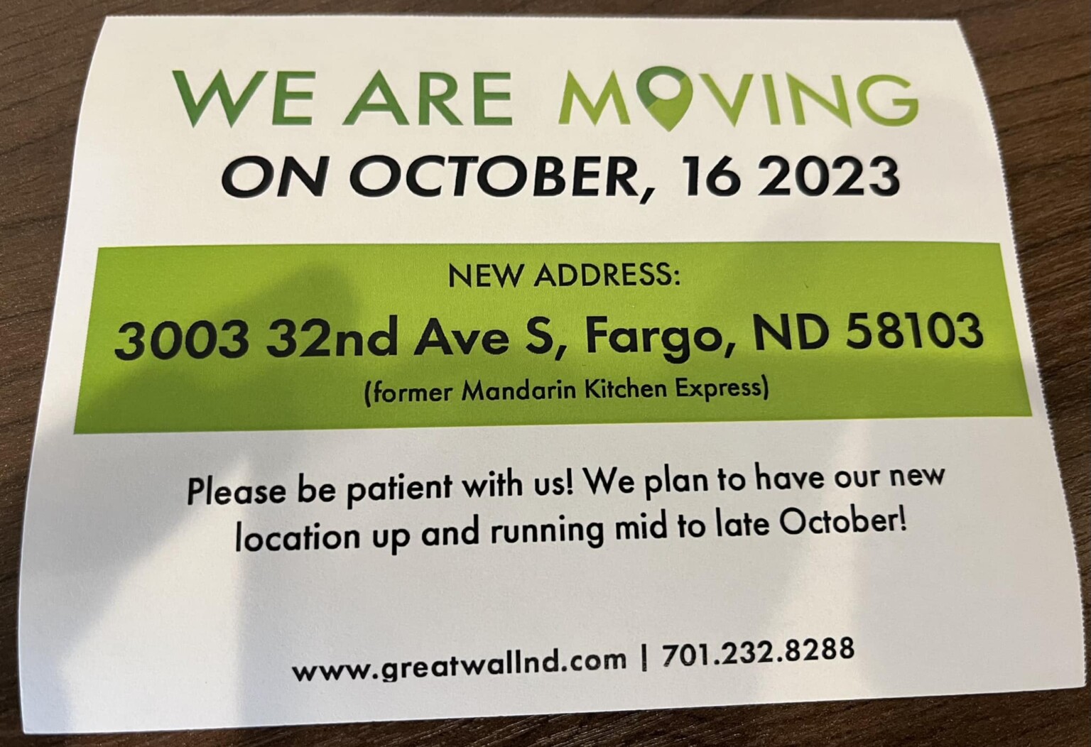 Fargo's Great Wall Chinese Restaurant announces new location KVRR Local News