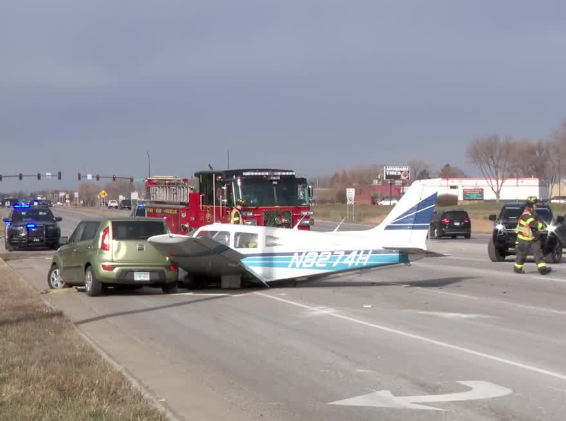 Small plane lands on road, strikes car in Brooklyn Park - KVRR Local News