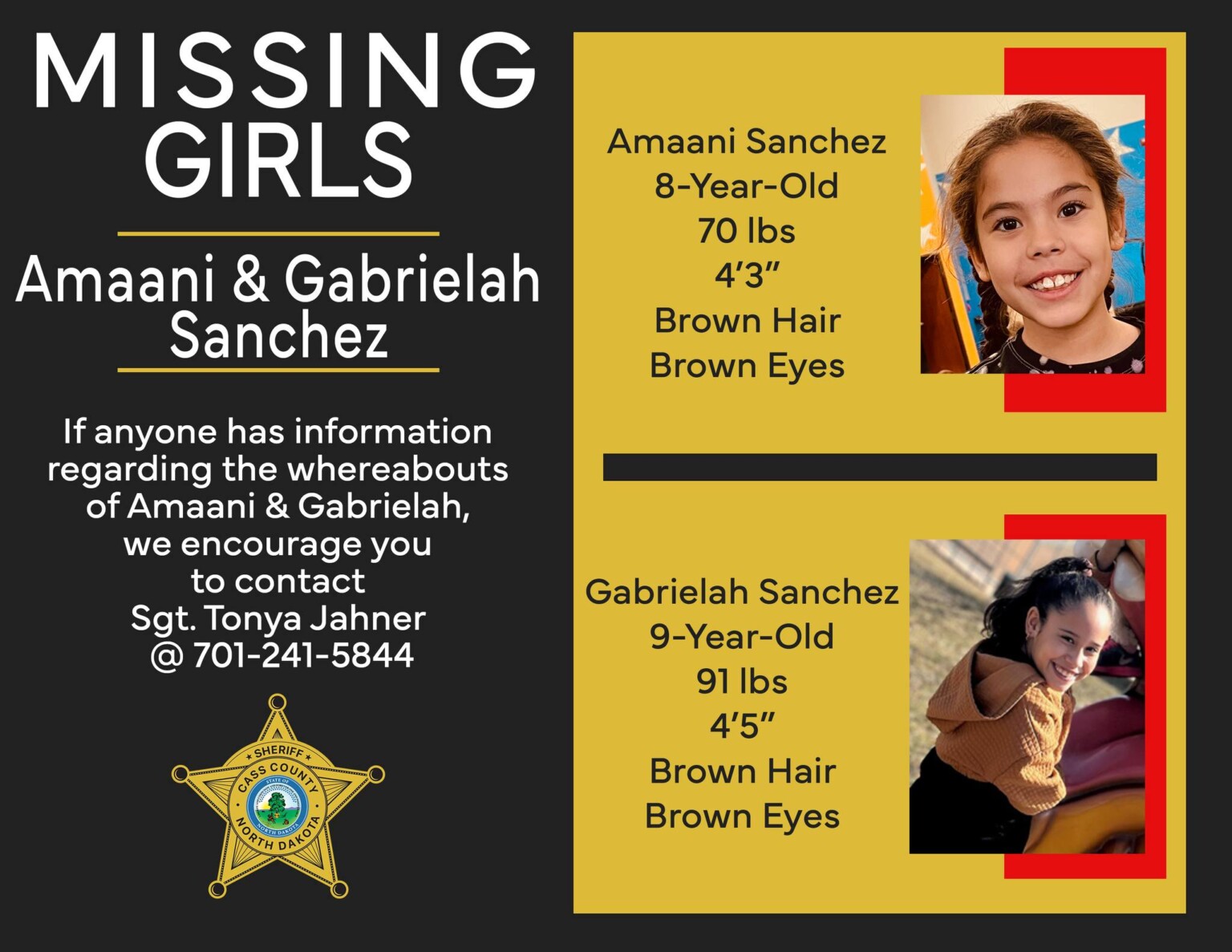 Cass County Sheriff's Office: Missing Girls Might Be With Father - KVRR ...