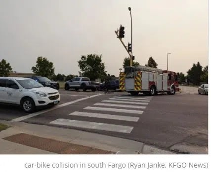 Fargo Bike Vehicle Crash 9 10 2024