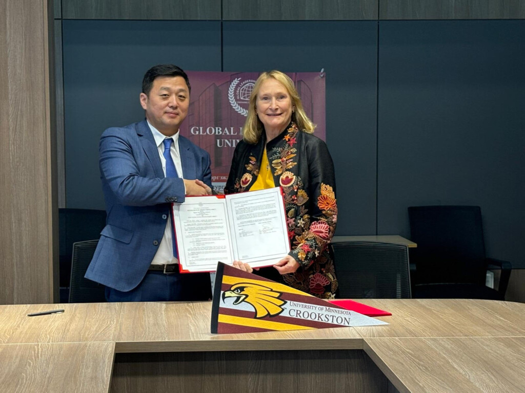 Chancellor Mary Holz Clause With President Otgonbat Barkhuu 2