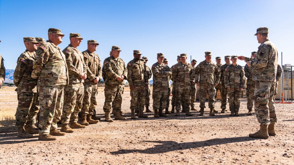 U.s. General Nordhaus Visits National Guard Soldiers At The Southern Border