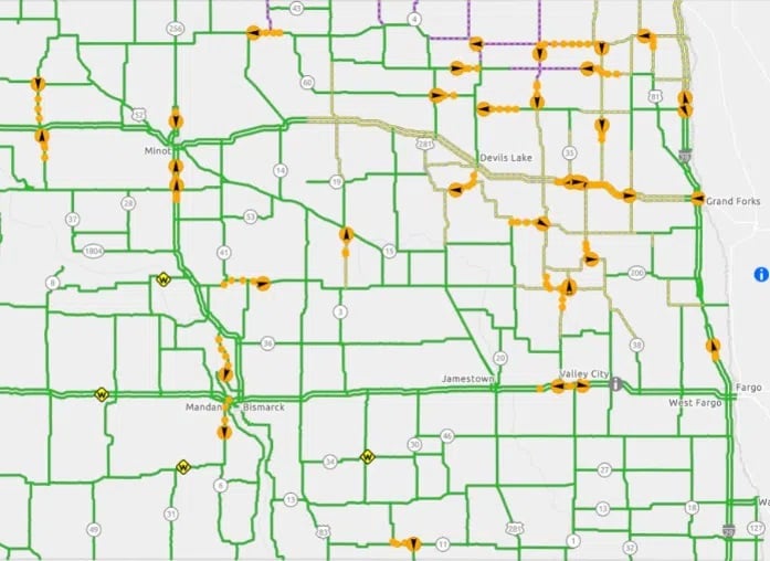 Nddot Travel Map Plows