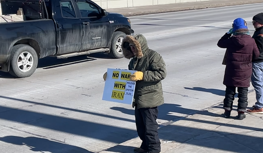 Veterans Memorial Bridge Iran Protest