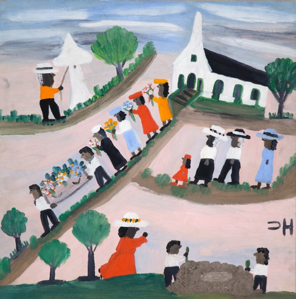 Clementine Hunter Untitled Funeral Procession Undated Oil On Board Transfer From Lsu Libraries Special Collections