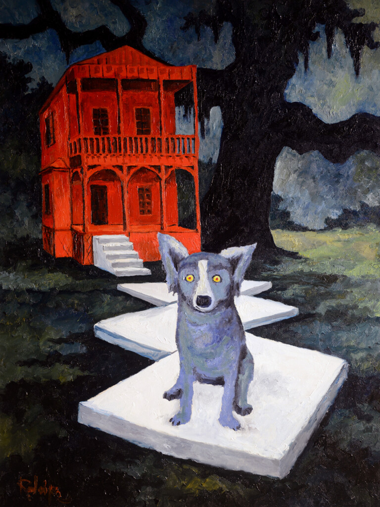 George Rodrigue Watchdog 19811984 Oil On Canvas Collection Of Randy Morris George Godfrey Rodrigue Jr Family Trust